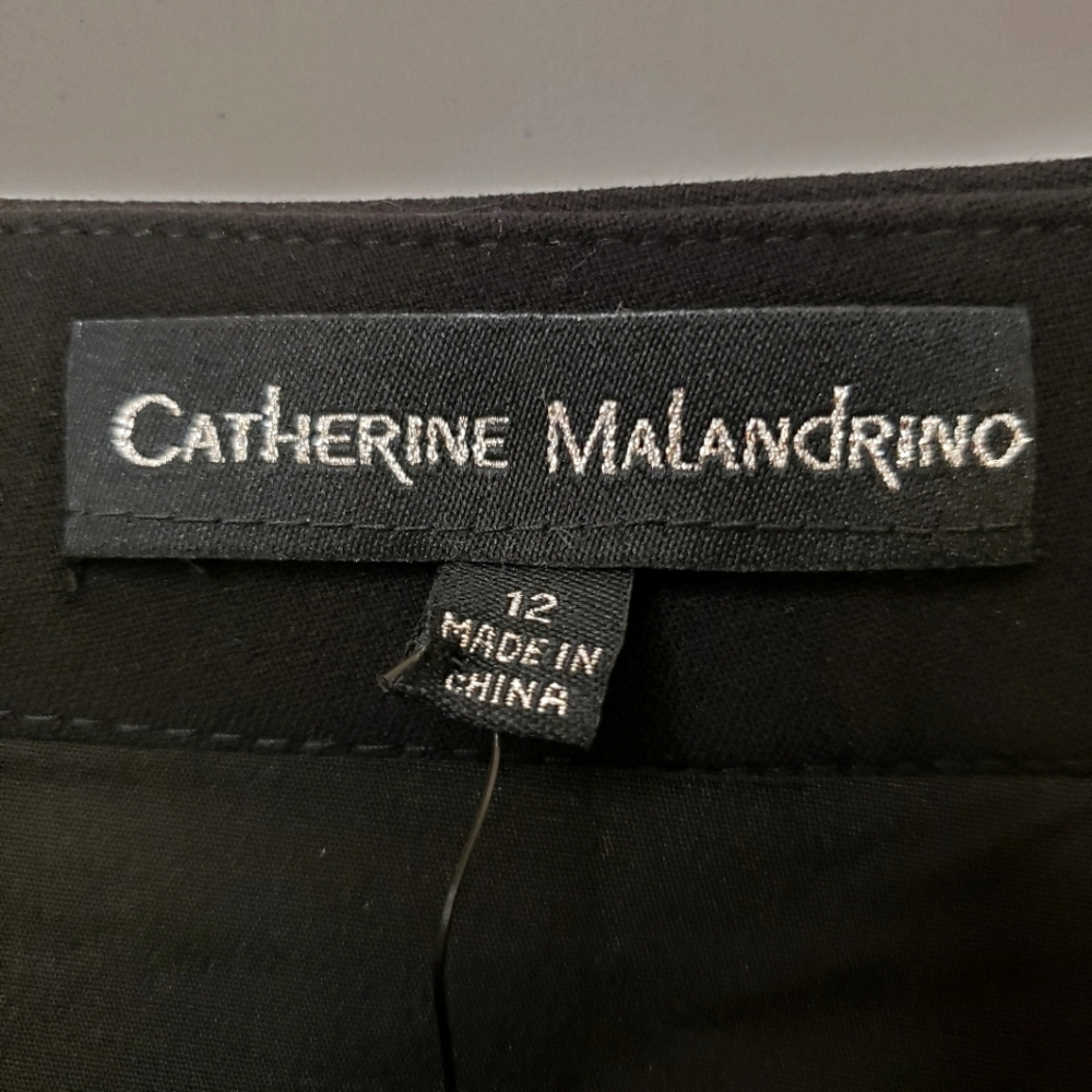 CATHERINE MALANDRINO Black A-Line Mini Skirt with Pockets--NWT--12 - Picture 9 of 14